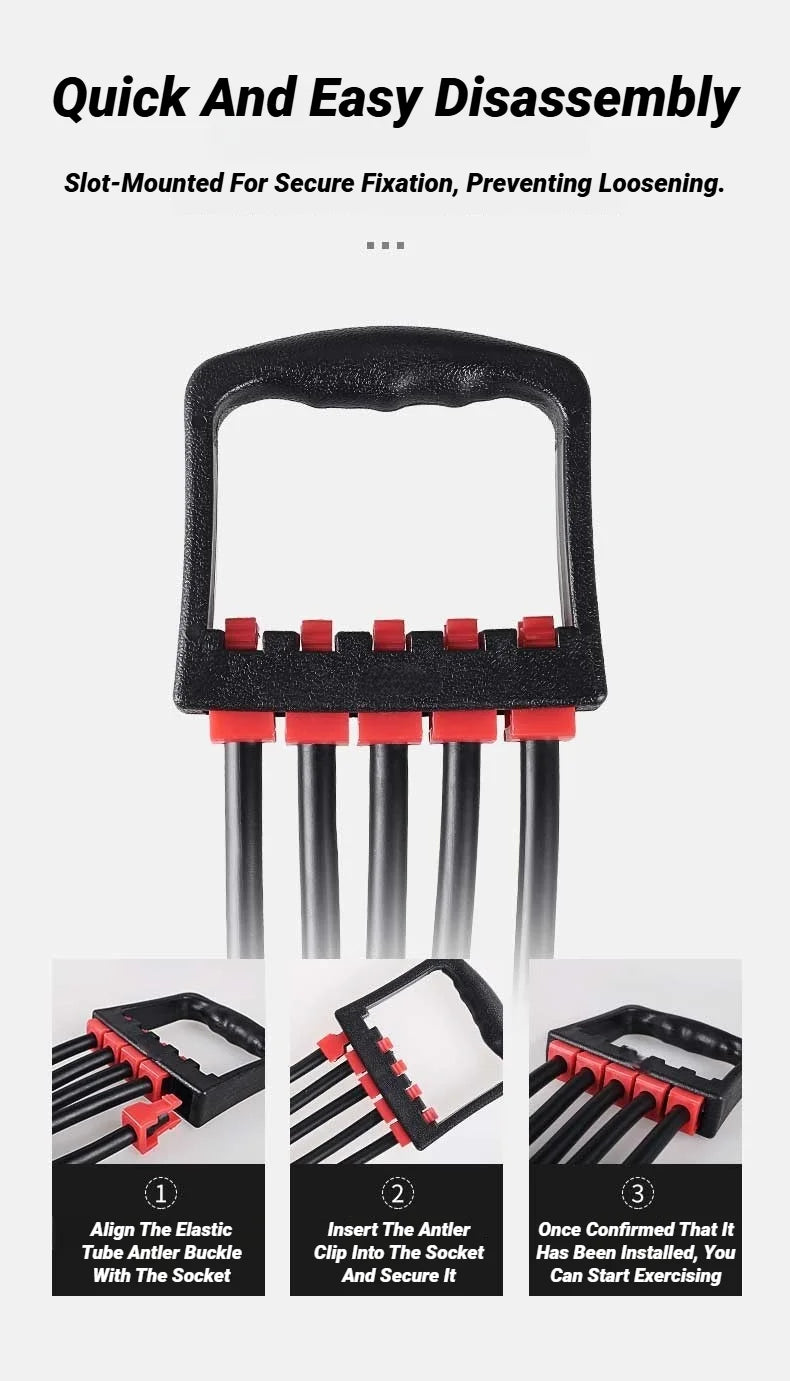 Adjustable Rubber Chest Expander - 90lbs Heavy Duty Multifunctional Resistance Band