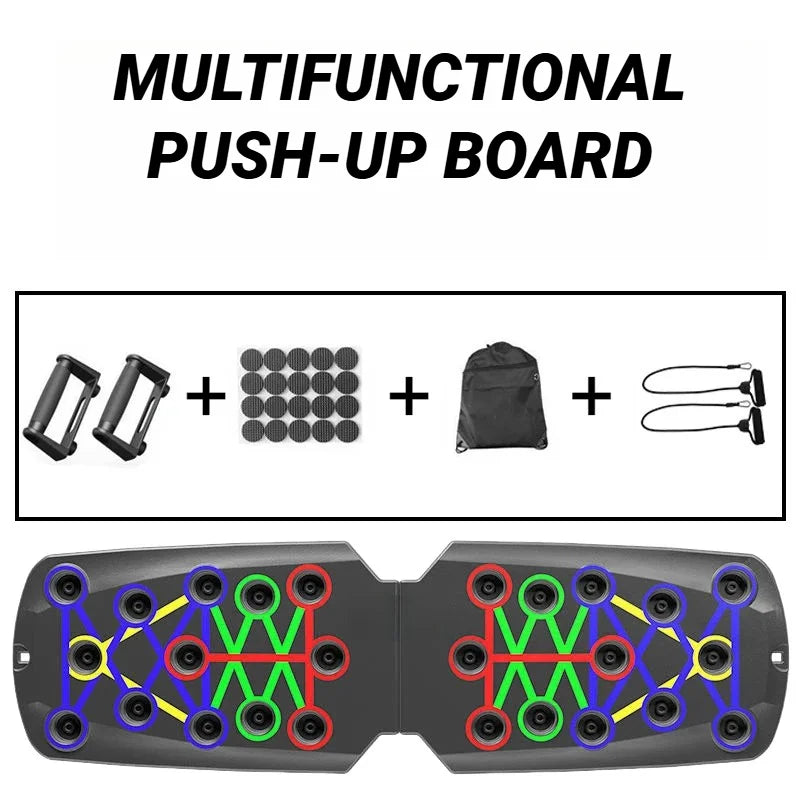 Mochoshop 22-in-1 Foldable Push Up Board – Color-Coded Muscle Targeting System for Home Strength Training