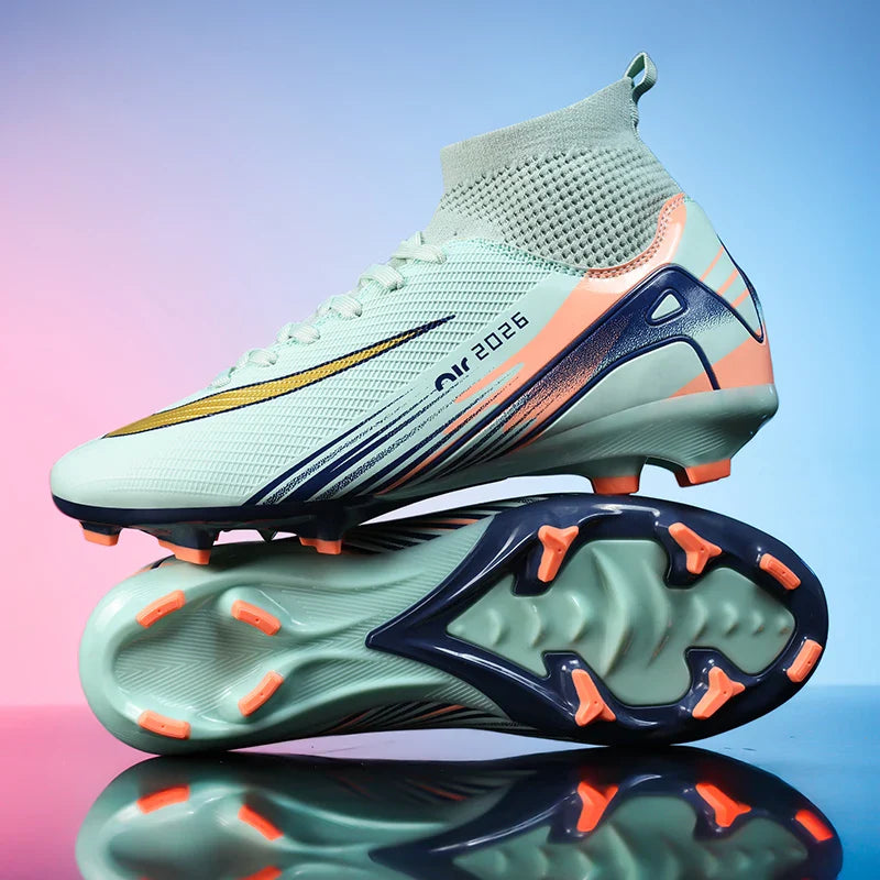 Professional AG Soccer Cleats - Boys' & Men's Artificial Grass Football Boots with Slip-On Closure