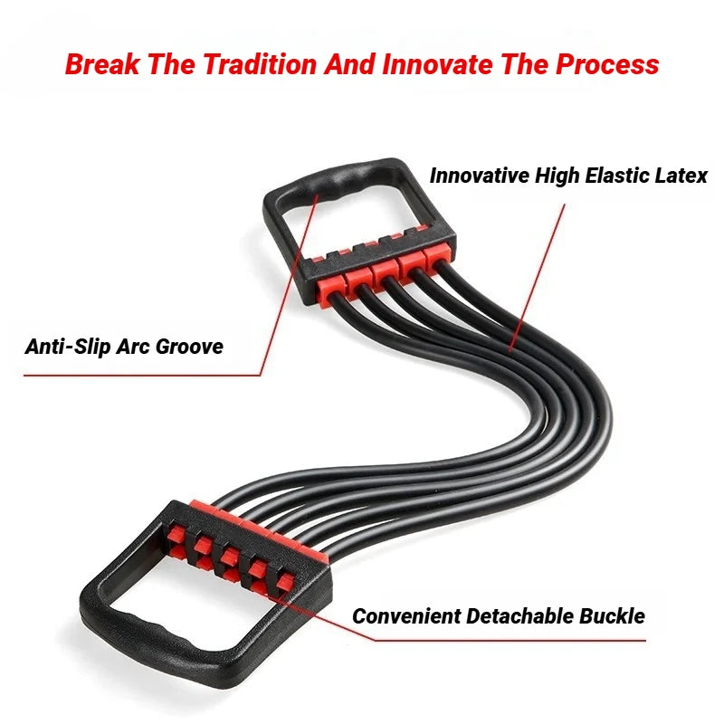 Adjustable Rubber Chest Expander - 90lbs Heavy Duty Multifunctional Resistance Band