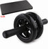 Double-Wheeled Abdominal Roller with Exercise Mat - Silent Core Strength Trainer