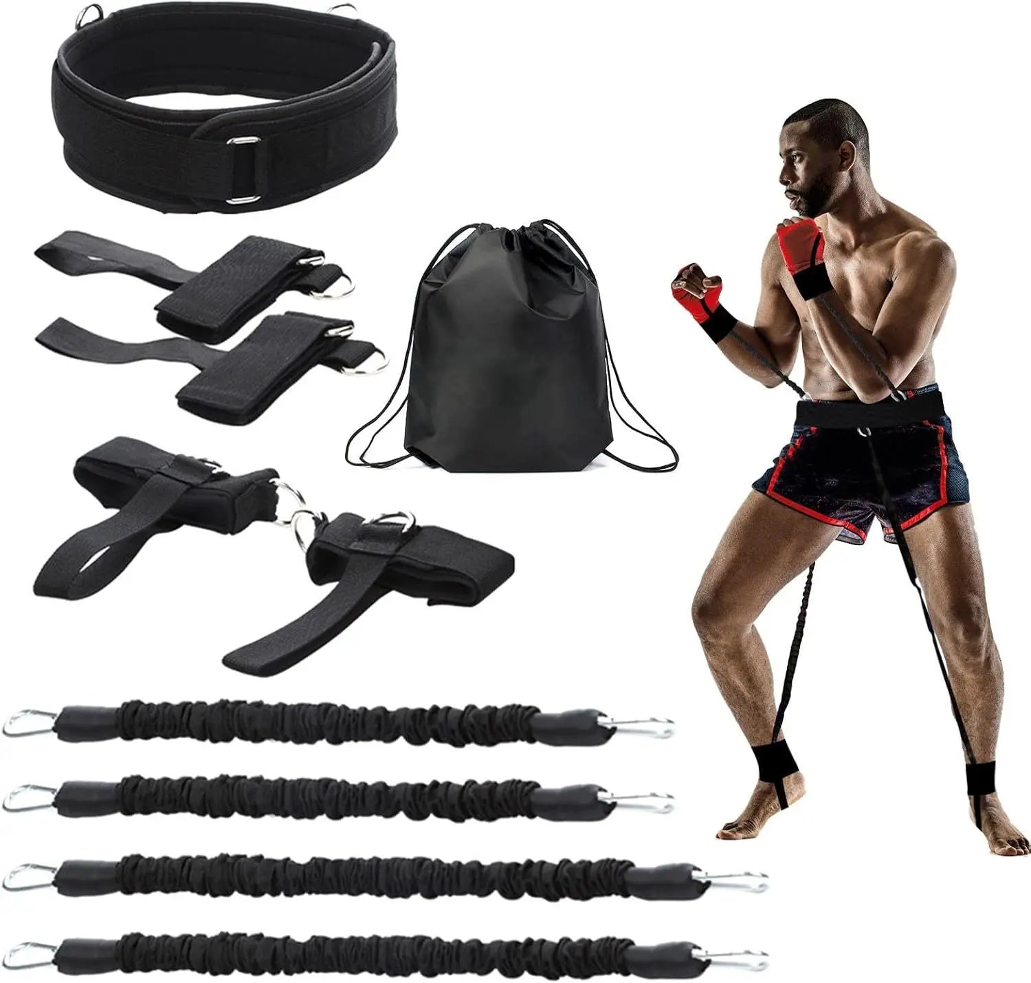 Boxing Pull Belt Bounce Strength Trainer Basketball Jump Agile Pull Rope Bounce Resistance Stretching Trainer Set