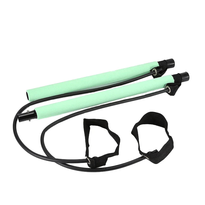 Pilates Bar with Resistance Bands – Portable Home Gym Set