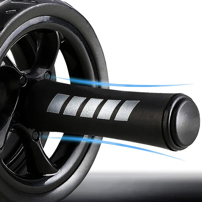 Double-Wheeled Abdominal Roller with Exercise Mat - Silent Core Strength Trainer