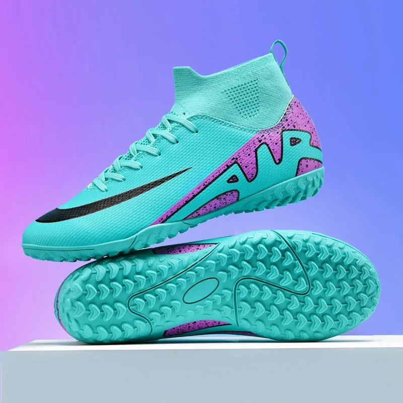 Professional Men's Turf Soccer Shoes - High-Top Training Cleats for Outdoor & Indoor Play