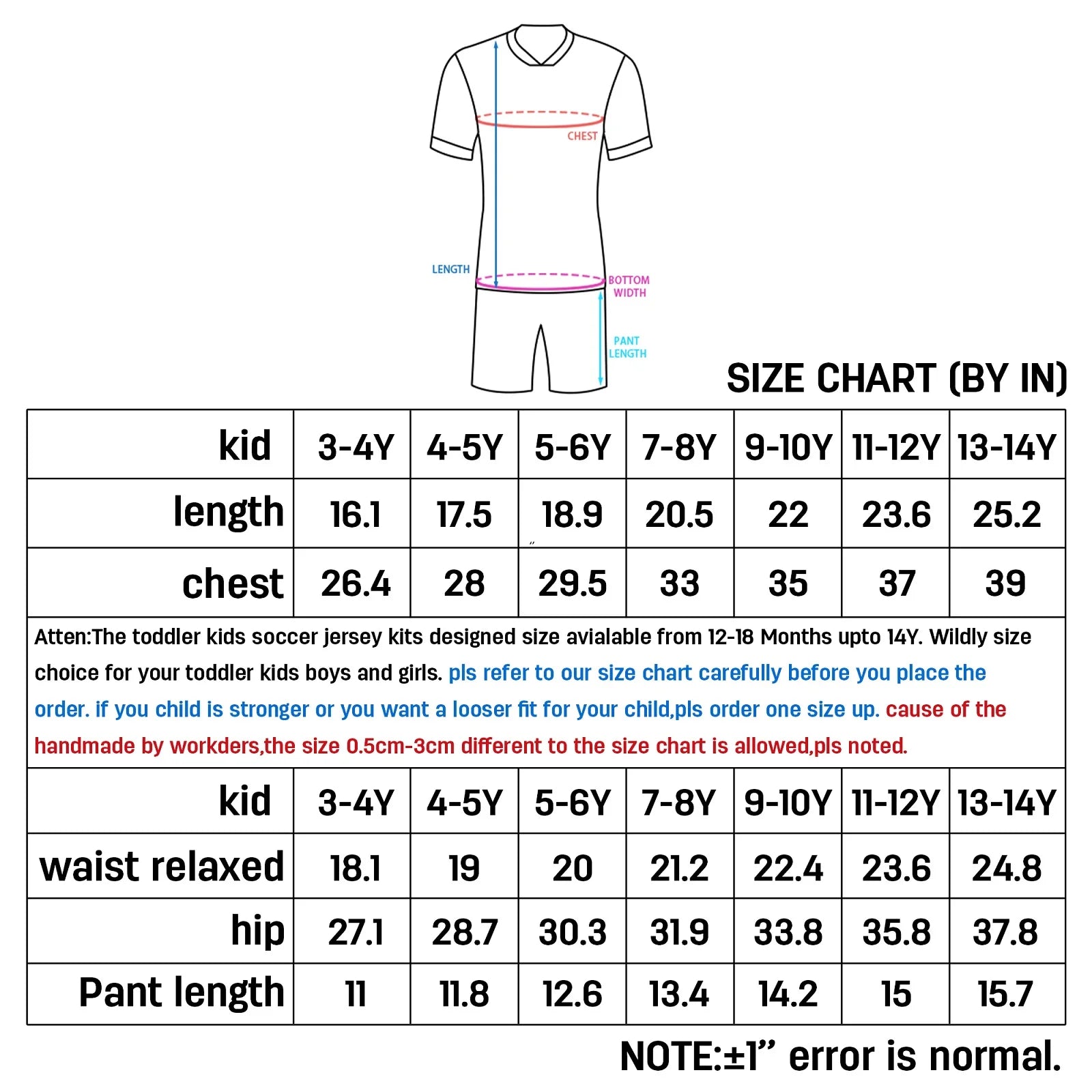 Customized Youth Soccer Kit - Personalized Jersey and Shorts Set for School Teams and Kids (Ages 3-14)