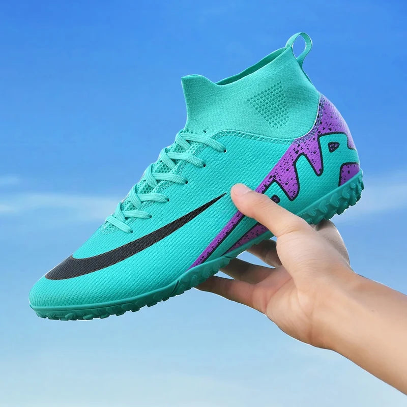 Professional Men's Turf Soccer Shoes - High-Top Training Cleats for Outdoor & Indoor Play
