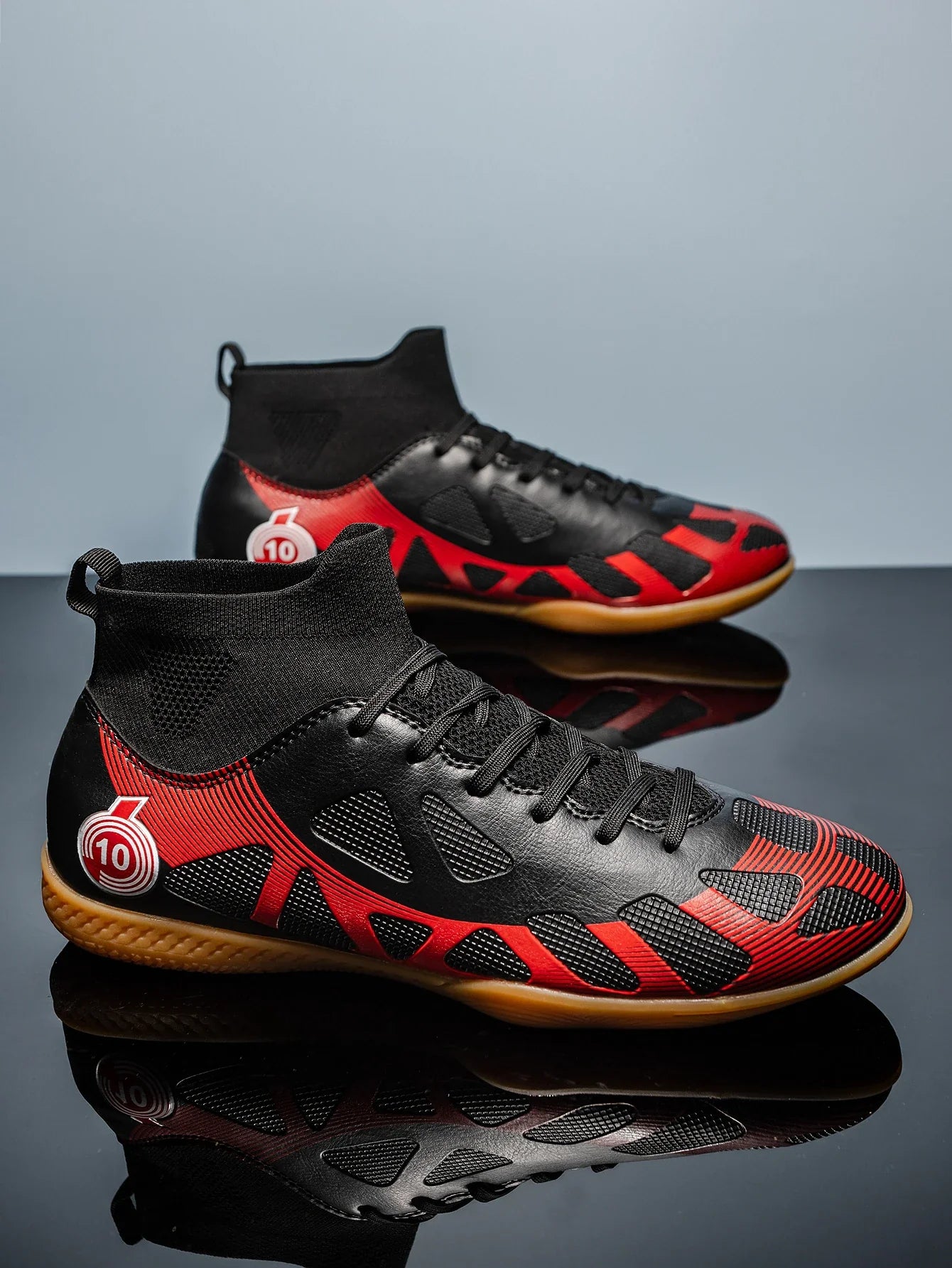 Professional Men's Indoor Football Shoes - High-Top Flat-Bottomed IC Training Sneakers for Adults and Teenagers