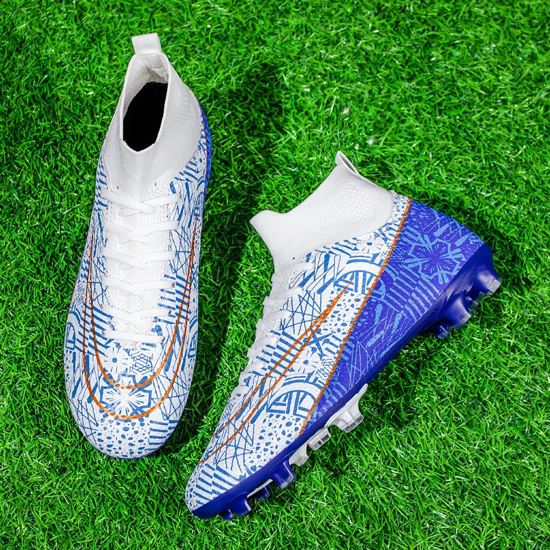 Professional High-Top Soccer Cleats - Unisex Anti-Slip Outdoor Football Boots for Training and Competition