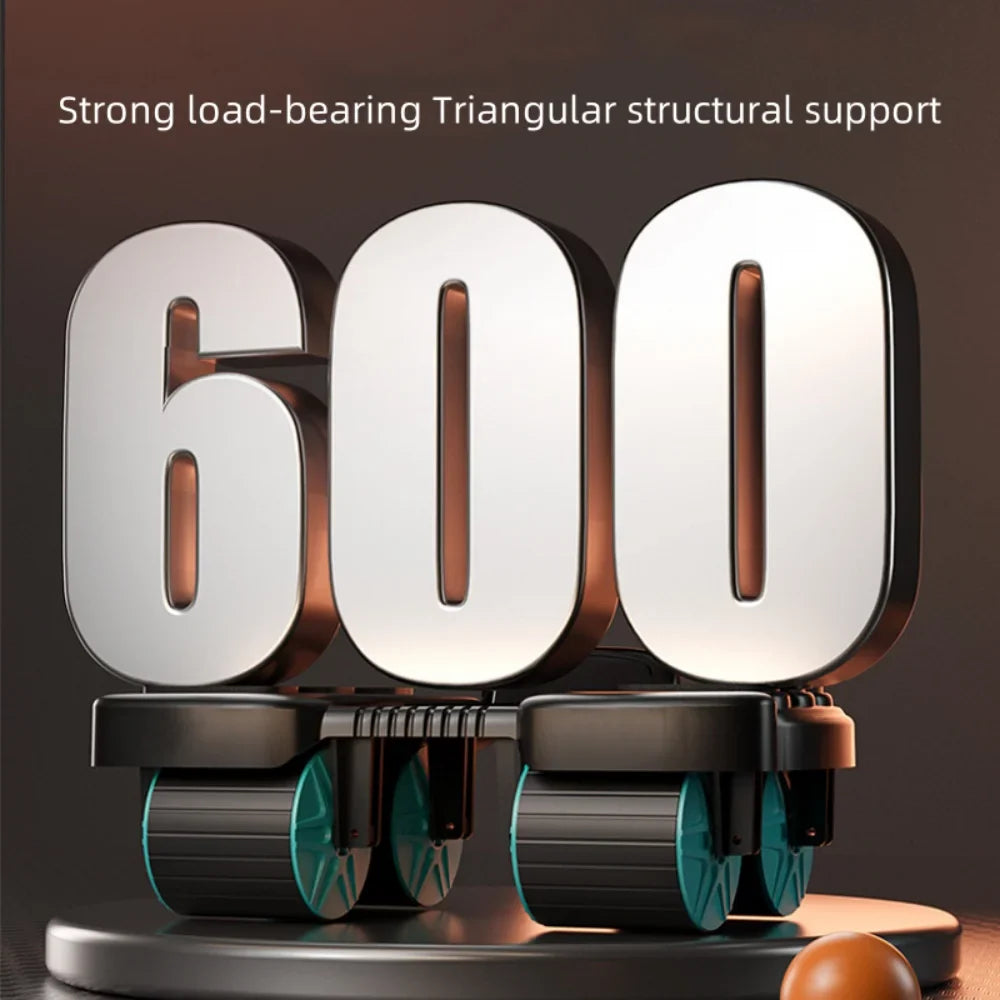 Six-Wheel Automatic Rebound Abdominal Exerciser – Stable Core Workout Roller with Elbow Support & Anti-Slip Design