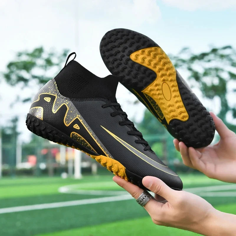Professional Men's Turf Soccer Shoes - High-Top Training Cleats for Outdoor & Indoor Play