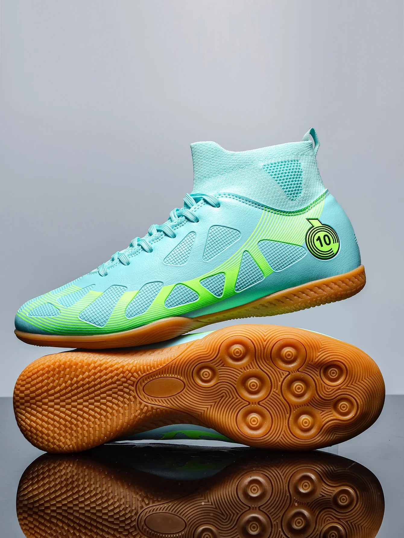 Professional Men's Indoor Football Shoes - High-Top Flat-Bottomed IC Training Sneakers for Adults and Teenagers