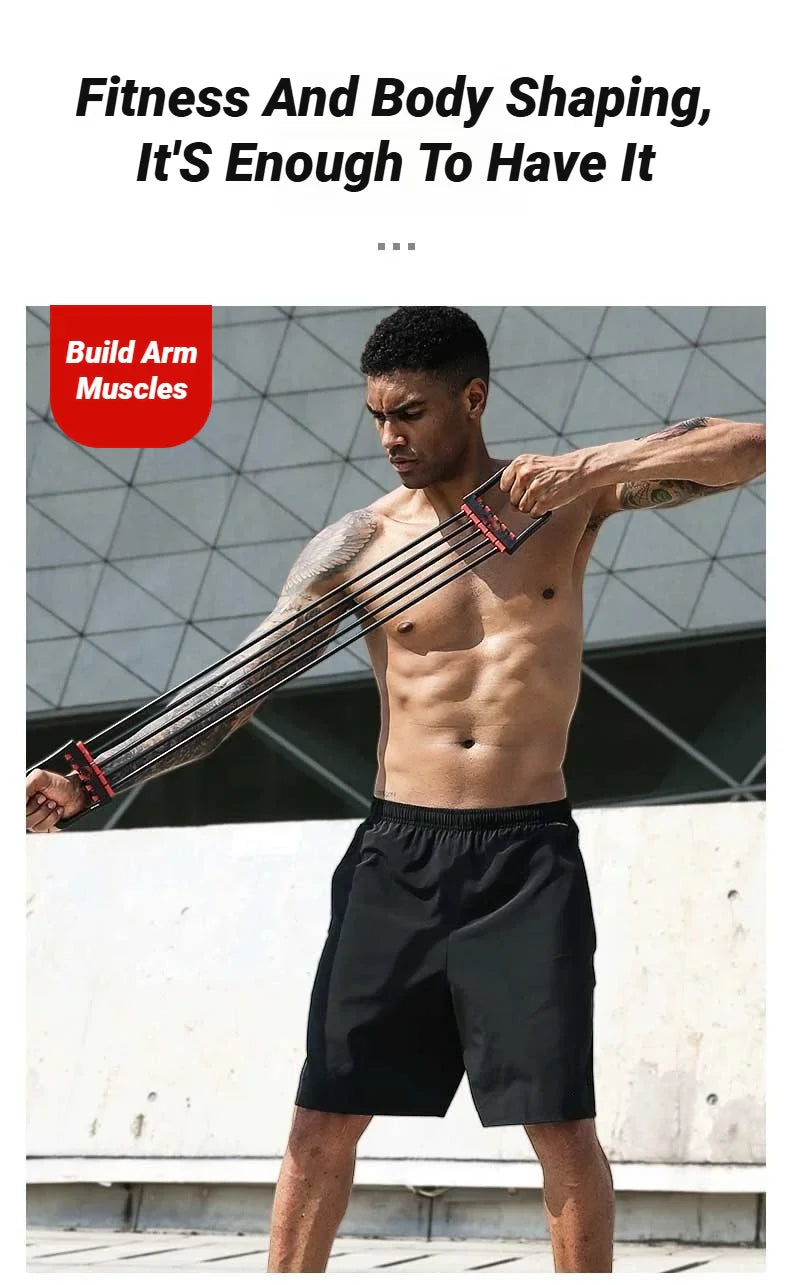 Adjustable Rubber Chest Expander - 90lbs Heavy Duty Multifunctional Resistance Band