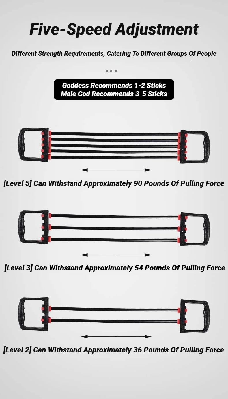 Adjustable Rubber Chest Expander - 90lbs Heavy Duty Multifunctional Resistance Band