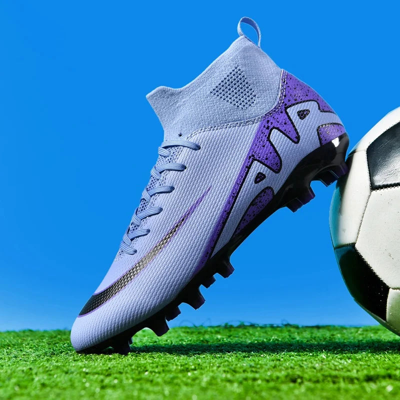 Professional Men's Turf Soccer Shoes - High-Top Training Cleats for Outdoor & Indoor Play
