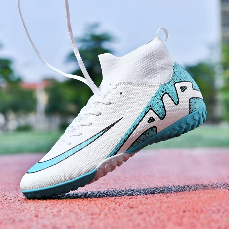 Professional Men's Turf Soccer Shoes - High-Top Training Cleats for Outdoor & Indoor Play