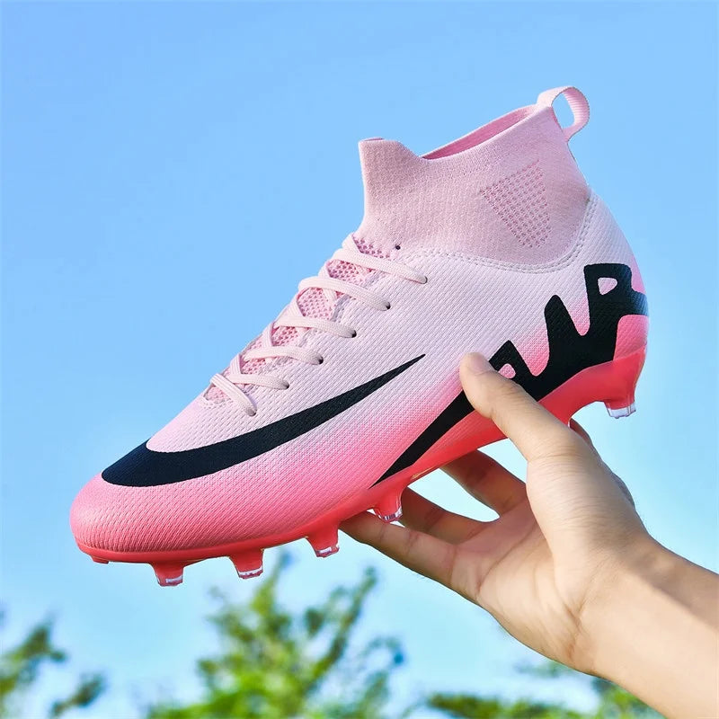 Professional Men's Turf Soccer Shoes - High-Top Training Cleats for Outdoor & Indoor Play