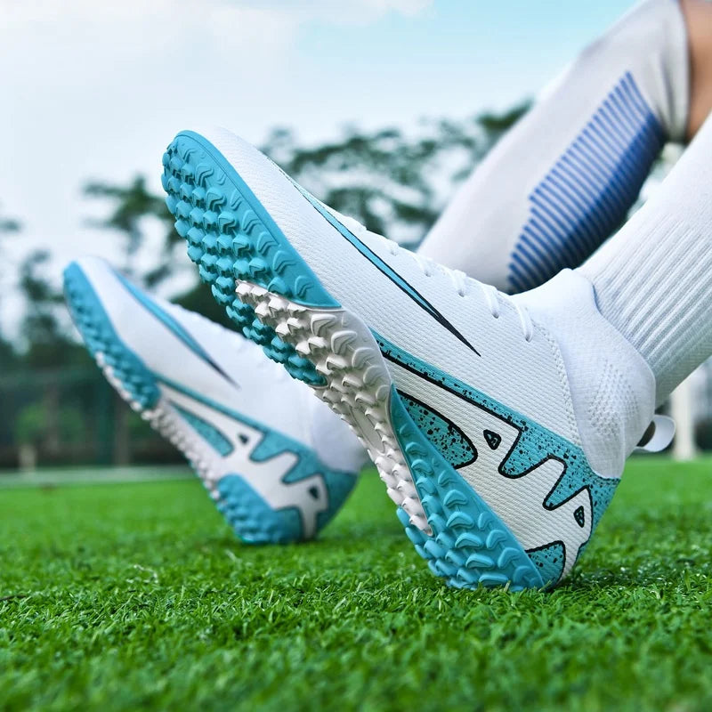 Professional Men's Turf Soccer Shoes - High-Top Training Cleats for Outdoor & Indoor Play