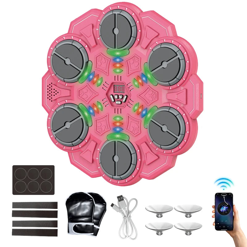 Mochoshop Smart Bluetooth Music Boxing Machine – Wall-Mounted Interactive LED Training Target with Gloves