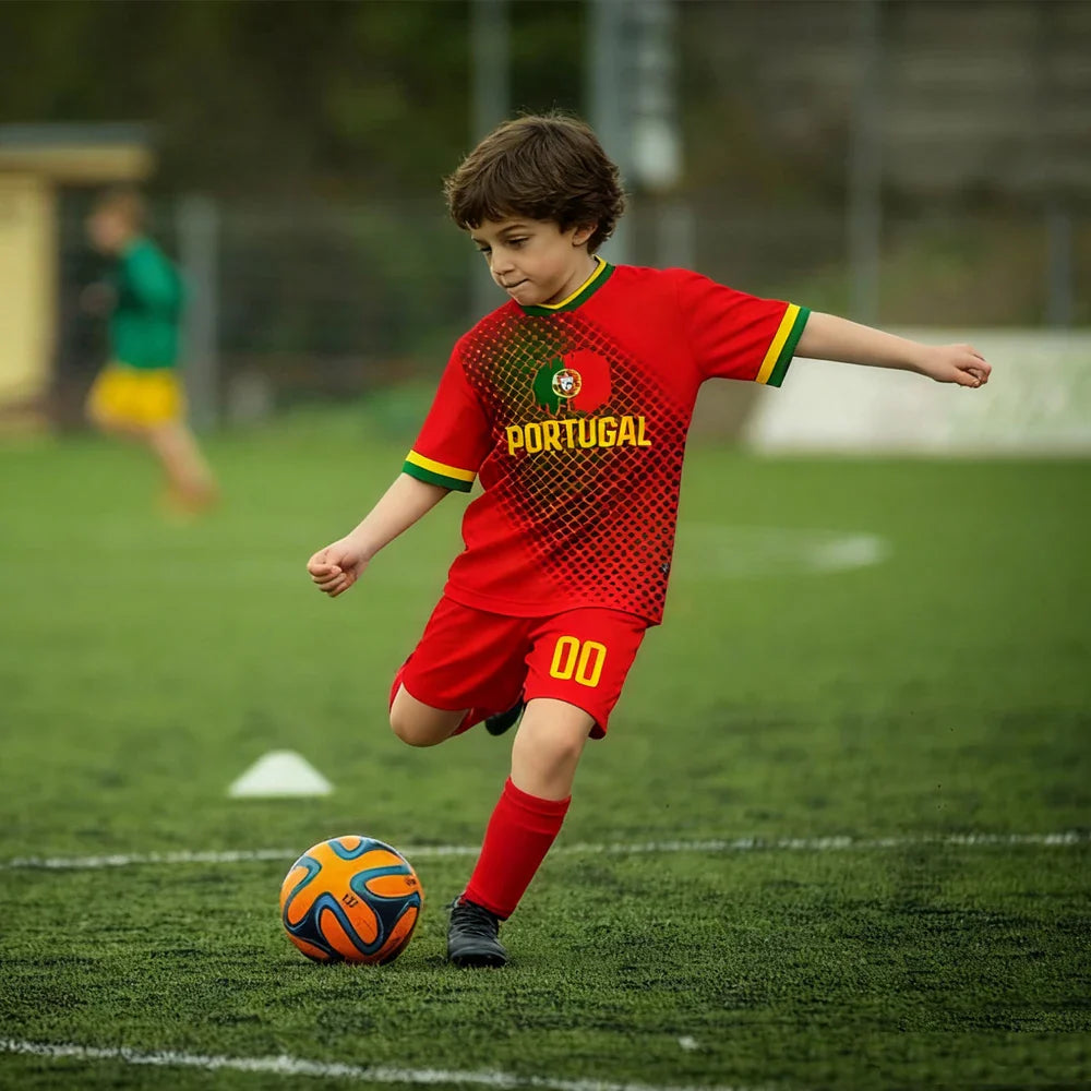 Custom Kids' Football Training Kit - Personalized Soccer Jersey and Shorts for Boys & Girls (Ages 3-14)