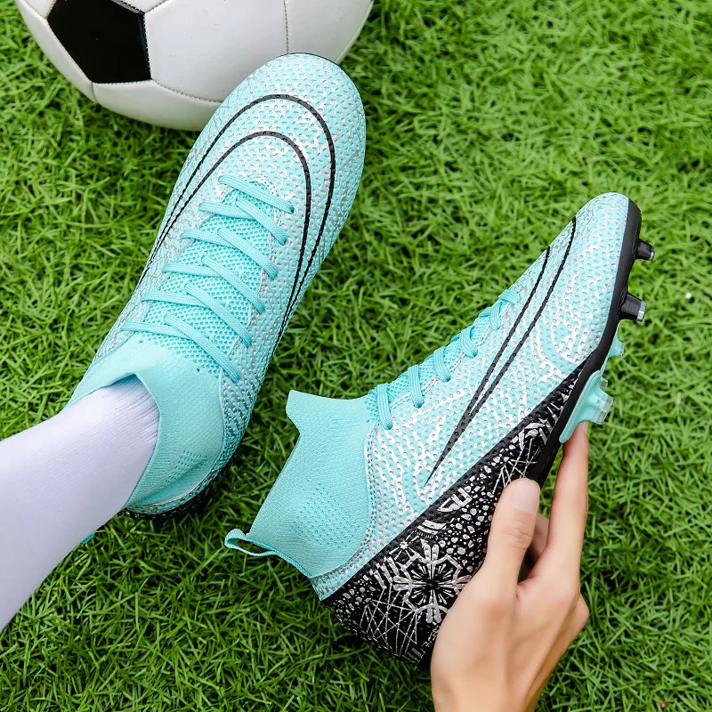Professional High-Top Soccer Cleats - Unisex Anti-Slip Outdoor Football Boots for Training and Competition