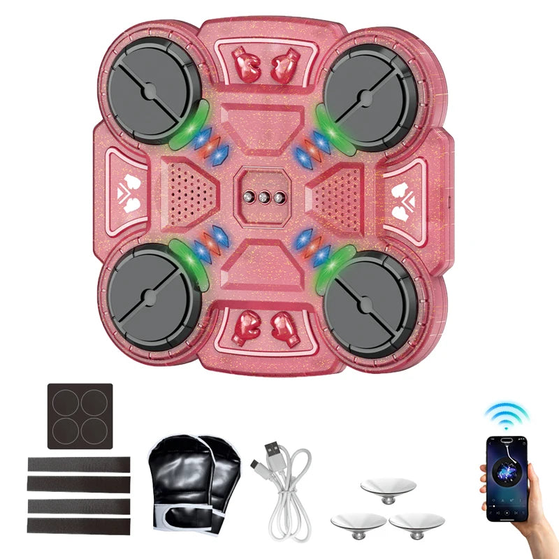Mochoshop Smart Bluetooth Music Boxing Machine – Wall-Mounted Interactive LED Training Target with Gloves