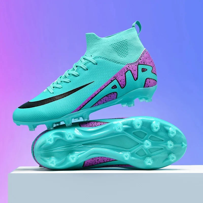 Professional Men's Turf Soccer Shoes - High-Top Training Cleats for Outdoor & Indoor Play