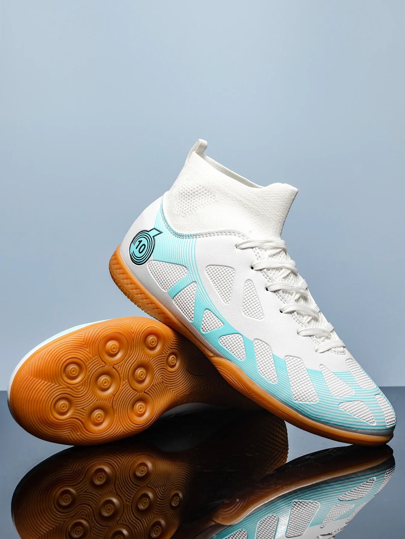 Professional Men's Indoor Football Shoes - High-Top Flat-Bottomed IC Training Sneakers for Adults and Teenagers