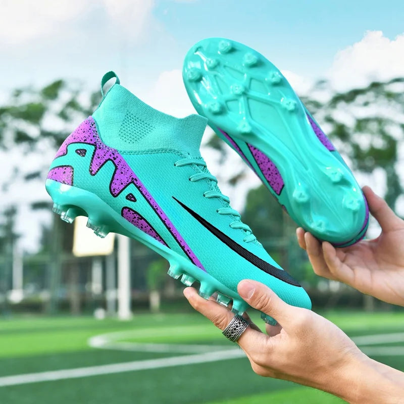 Professional Men's Turf Soccer Shoes - High-Top Training Cleats for Outdoor & Indoor Play