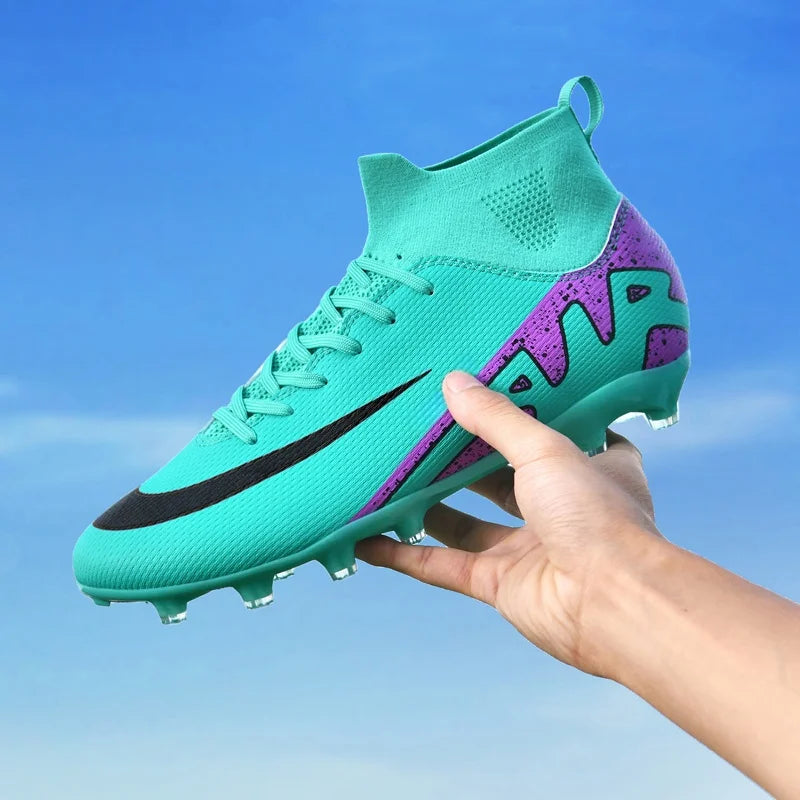 Professional Men's Turf Soccer Shoes - High-Top Training Cleats for Outdoor & Indoor Play