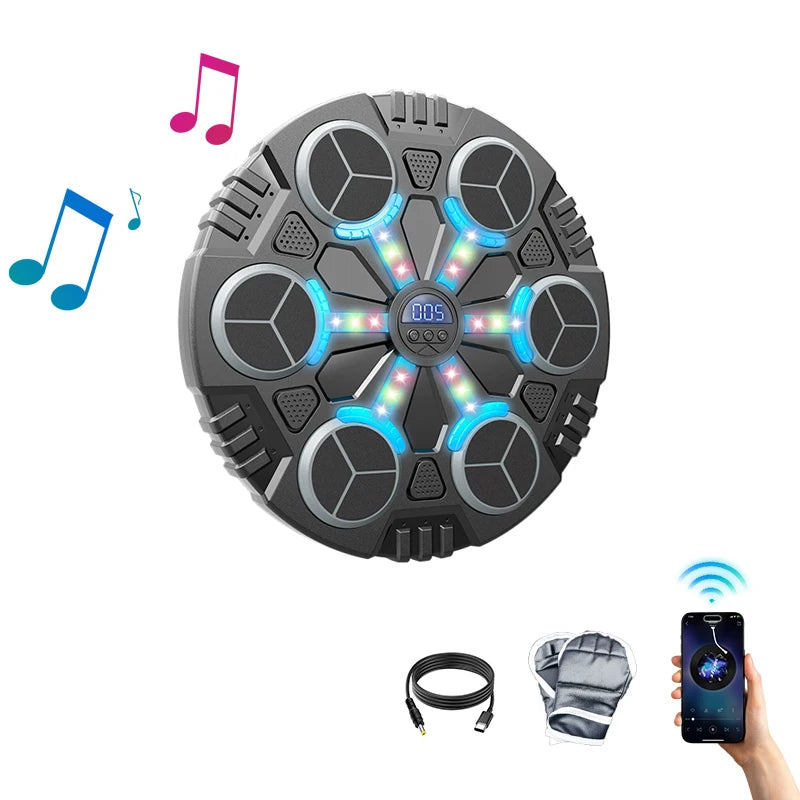 Mochoshop Smart Bluetooth Music Boxing Machine – Wall-Mounted Interactive LED Training Target with Gloves