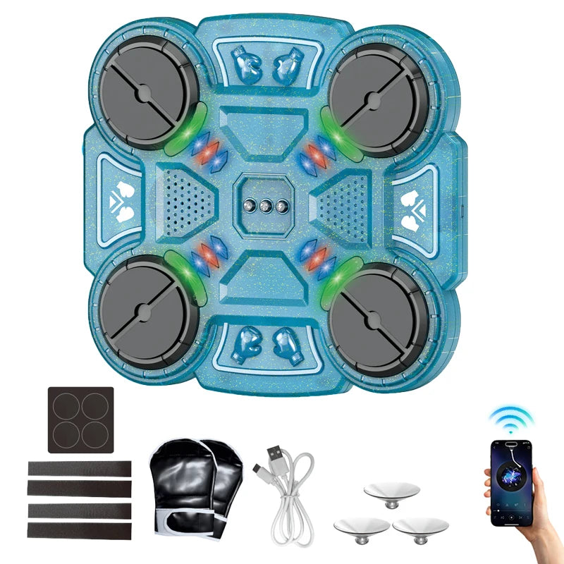 Mochoshop Smart Bluetooth Music Boxing Machine – Wall-Mounted Interactive LED Training Target with Gloves