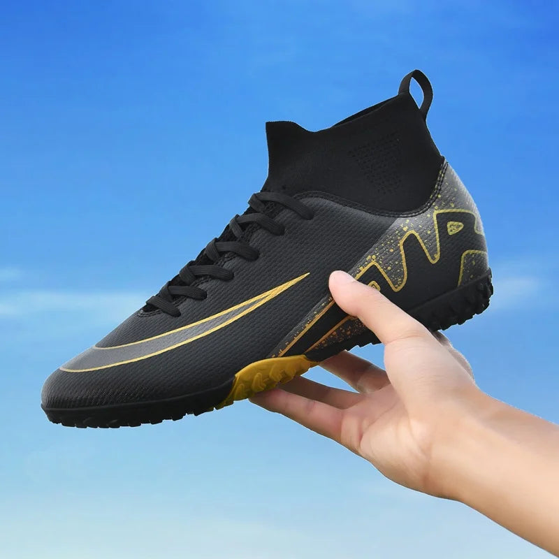 Professional Men's Turf Soccer Shoes - High-Top Training Cleats for Outdoor & Indoor Play