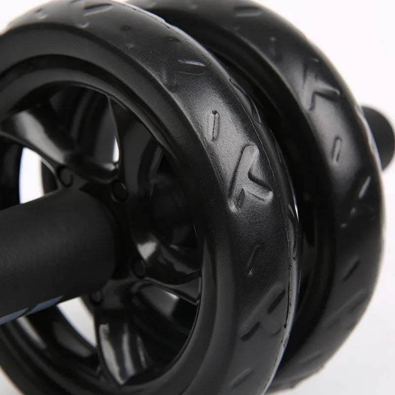 Double-Wheeled Abdominal Roller with Exercise Mat - Silent Core Strength Trainer