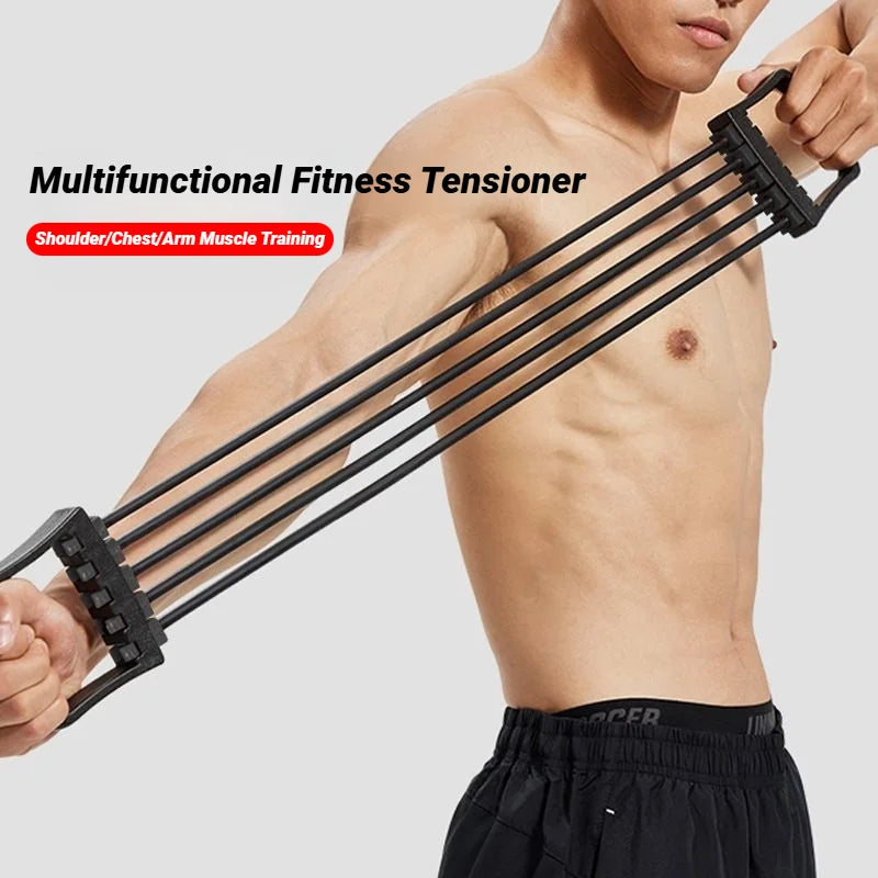 Adjustable Rubber Chest Expander - 90lbs Heavy Duty Multifunctional Resistance Band