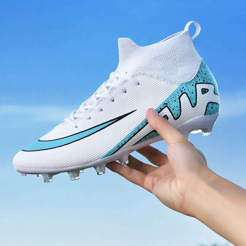 Professional Men's Turf Soccer Shoes - High-Top Training Cleats for Outdoor & Indoor Play