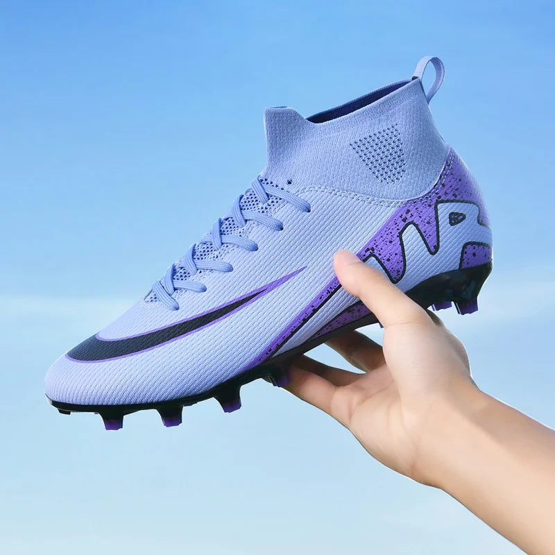 Professional Men's Turf Soccer Shoes - High-Top Training Cleats for Outdoor & Indoor Play