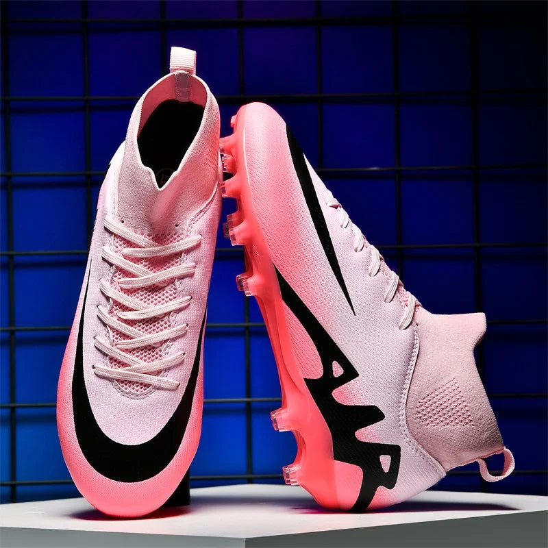 Professional Men's Turf Soccer Shoes - High-Top Training Cleats for Outdoor & Indoor Play