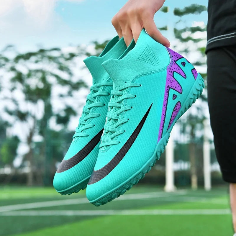 Professional Men's Turf Soccer Shoes - High-Top Training Cleats for Outdoor & Indoor Play