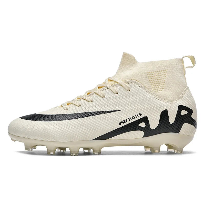 Professional High-Top Turf Soccer Shoes - Men's & Children's Non-Slip Training Cleats for Grass and Society Fields