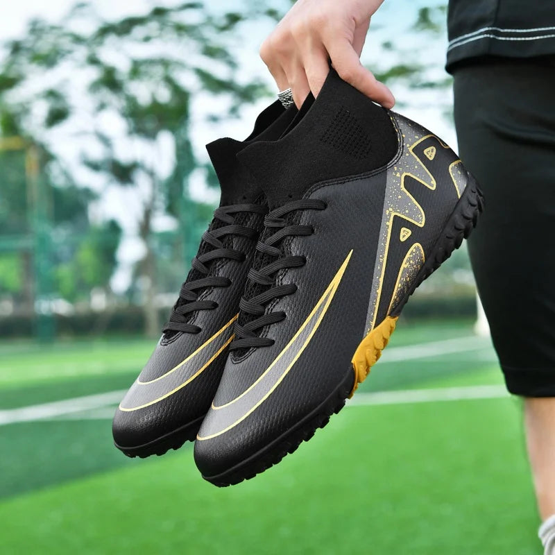 Professional Men's Turf Soccer Shoes - High-Top Training Cleats for Outdoor & Indoor Play