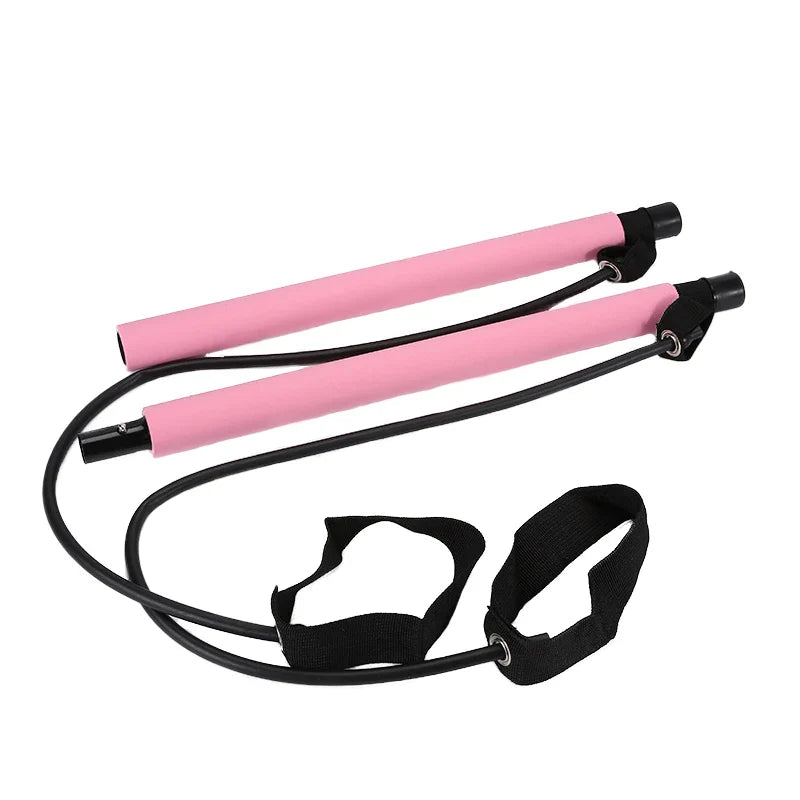 Pilates Bar with Resistance Bands – Portable Home Gym Set