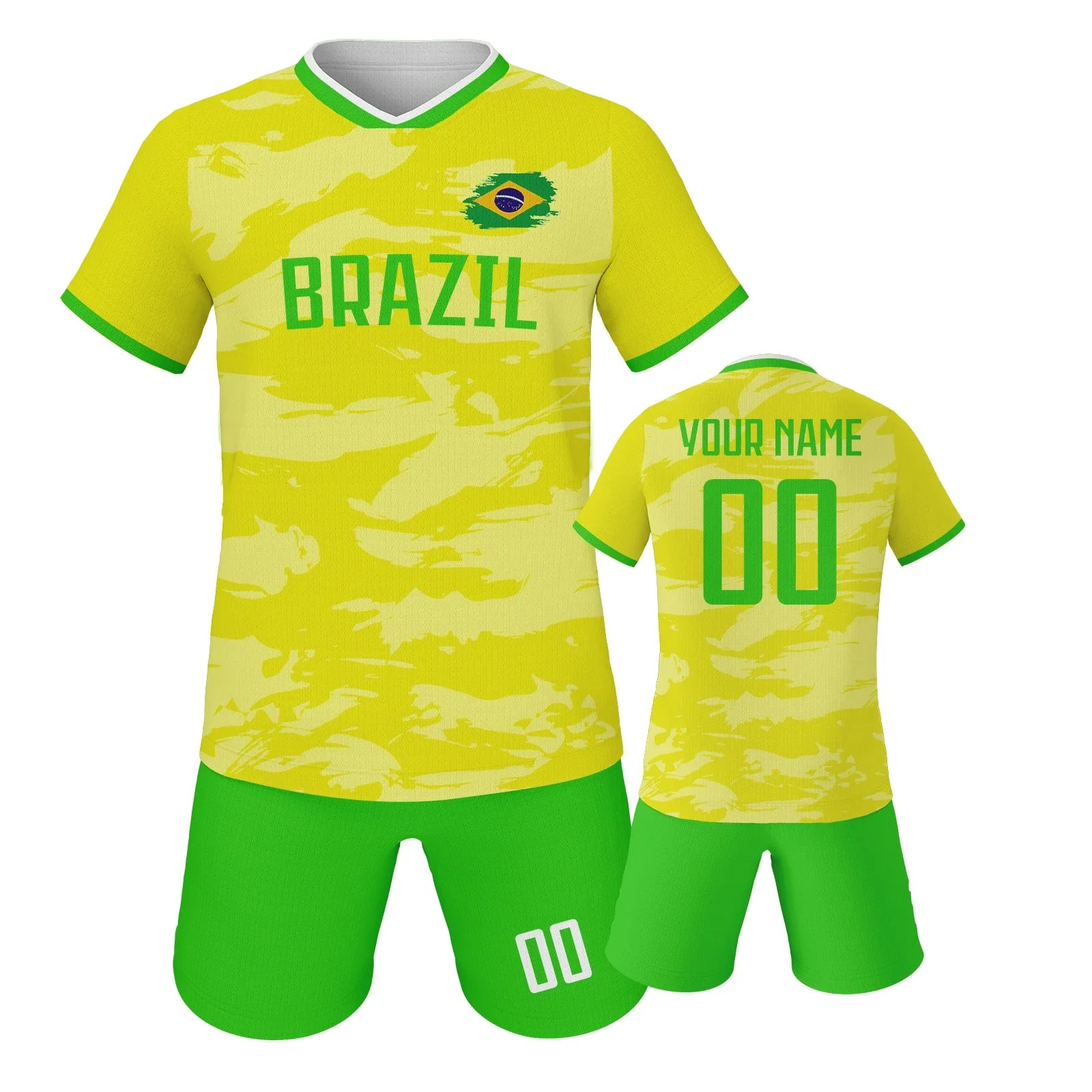 Customized Youth Soccer Kit - Personalized Jersey and Shorts Set for School Teams and Kids (Ages 3-14)