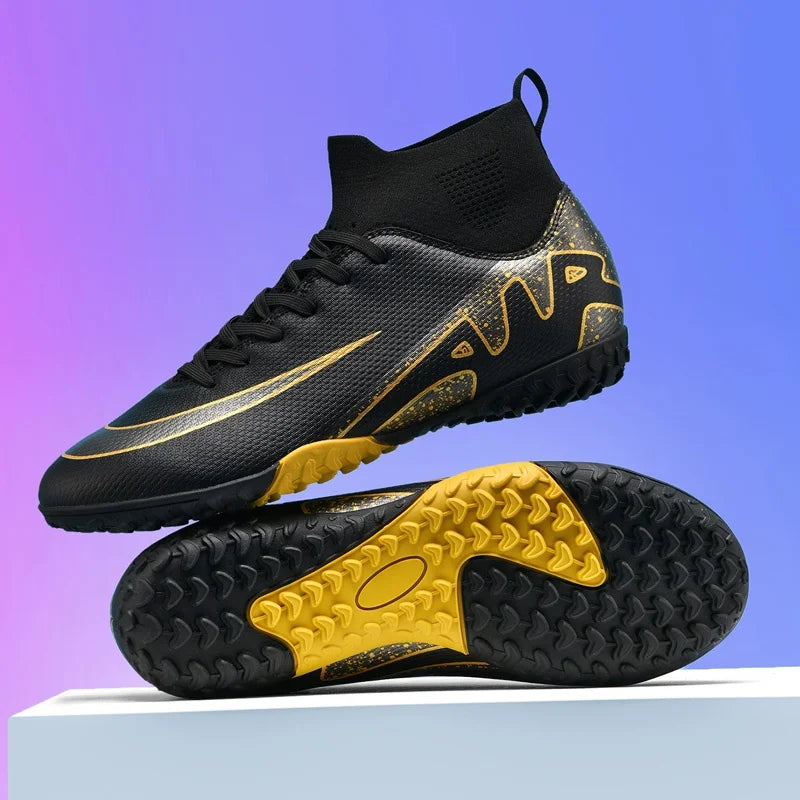 Professional Men's Turf Soccer Shoes - High-Top Training Cleats for Outdoor & Indoor Play