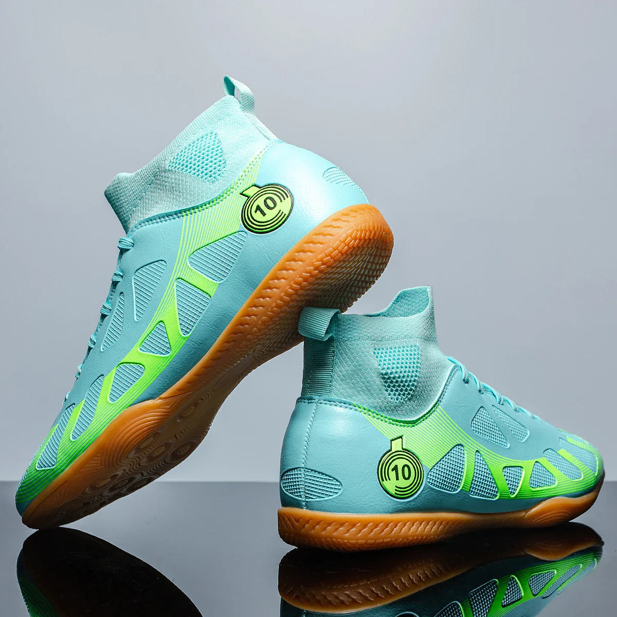 Professional Men's Indoor Football Shoes - High-Top Flat-Bottomed IC Training Sneakers for Adults and Teenagers