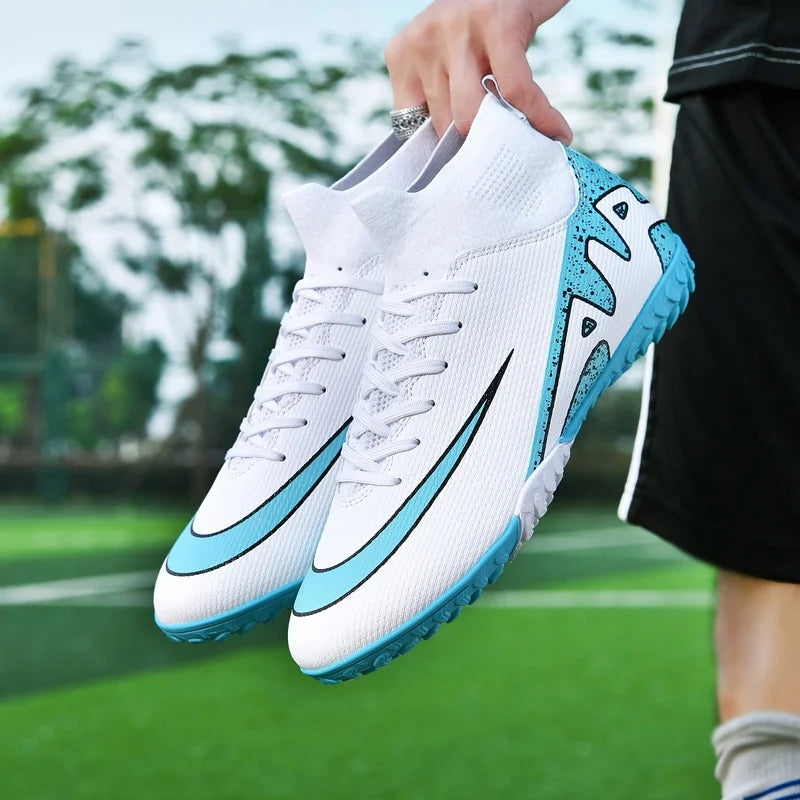 Professional Men's Turf Soccer Shoes - High-Top Training Cleats for Outdoor & Indoor Play