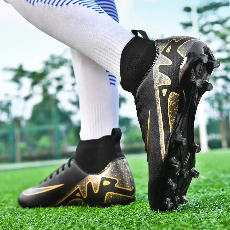 Professional Men's Turf Soccer Shoes - High-Top Training Cleats for Outdoor & Indoor Play