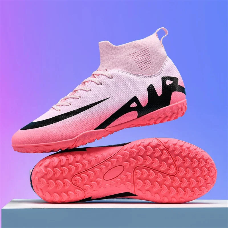 Professional Men's Turf Soccer Shoes - High-Top Training Cleats for Outdoor & Indoor Play