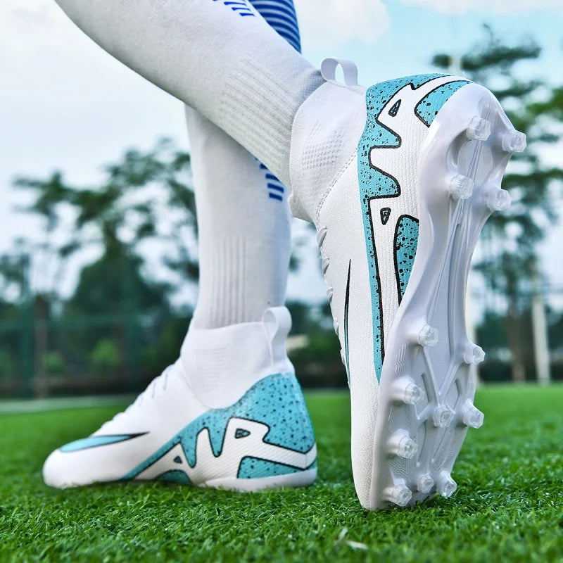 Professional Men's Turf Soccer Shoes - High-Top Training Cleats for Outdoor & Indoor Play