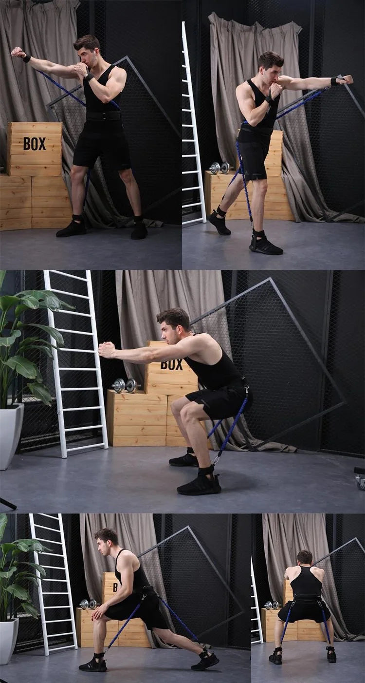 Boxing Pull Belt Bounce Strength Trainer Basketball Jump Agile Pull Rope Bounce Resistance Stretching Trainer Set